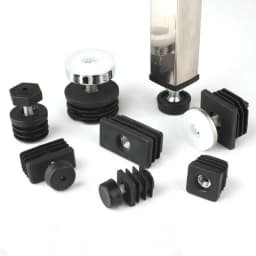  Black/Transparent Adjustable Screw M8 M10 Black Square Round Plastic Pipe Plugs Anti Slip Shock Absorber Leveling Foot Pad