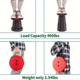 Adjustable Height Telescopic Folding Stool Ultra Light Portable Chair Camping Hiking Fishing Trip