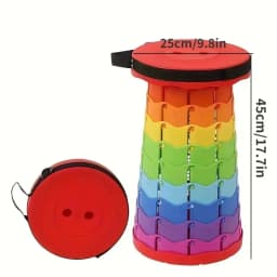 Adjustable Height Telescopic Folding Stool Ultra Light Portable Chair Camping Hiking Fishing Trip