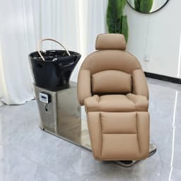 Motorized Semi Recline Hair Shampoo Bed Ceramic Basin Professional for Commercial Hair Salon Barbershop