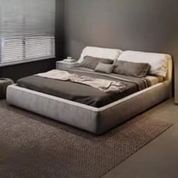 Tech Cloth Frame Simple Double Bed Queen King Size Luxury Room Double Bed Nordic Modern Letto Matrimoniale Bedroom Furniture