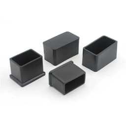 Black Square PVC Soft Chair Leg Caps Furniture Feet Covers Socks Table Pipe Plugs Waterproof Leveling Feet Floor Protector Pads