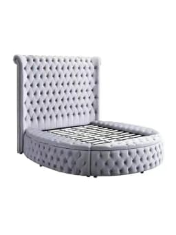 European Princess Round Bed Unique Elegant Villa Modern Double Bed Black Queen Cama Luxury Bedroom Set Furniture