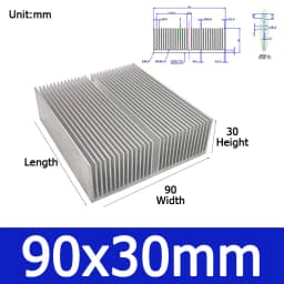 1pcs Width 20-130mm Aluminum Heat Sink Heatsink Radiator Heating Heat Dissipation Cooling for LED COB Light Power IC Transistor