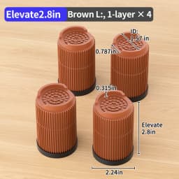 Furniture Riser Heavy Duty 500kg Capacity, PP Plastic Bed Sofa Leg Riser 1-4 Inch Height Extender Non Slip, Black White Brown