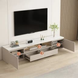 Living Room Furniture Rock Slab TV Cabinet Living Room Solid Wood Drawers Entertainment Display Floor Mid Century Tv Stands
