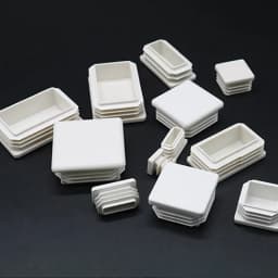 White Plastic Square/ Rectangle Blanking End Cap Anti-slip Tube Inner Plug 15x15mm~100x100mm