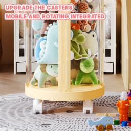 Transparent Multi-Functional Toy Storage Bucket with Lid for Dolls Plush Toys And Holiday Decorations Space-Saving Display Rack