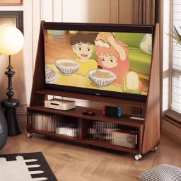 Vintage Nordic Tv Stand Floor Movable Space Saving Rustic Tv Stand With Wheels Elegant Muebles De Salón Tv Living Room Furniture