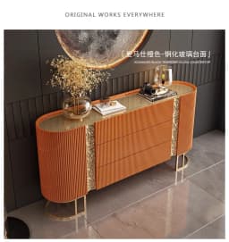 HH 88.Italian porch cabinet light luxury dining side cabinet solid wood entry shoe cabinet villa living room