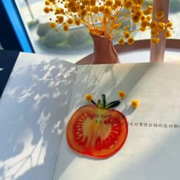 Tomato bookmark acrylic high-end sense transparent cute exquisite student gift reading mark transparent card