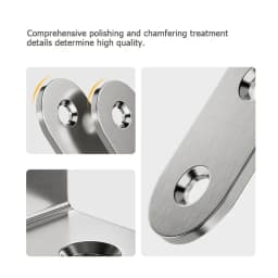 Rounded Steel Right Angle L Bracket Heavy Duty Furniture Corner Code Wooden Shelf Support Fastener with Mounting Screws