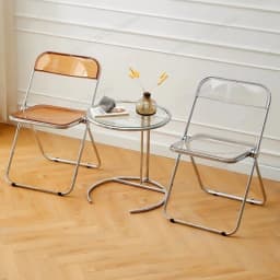 Modern Simple Acrylic Transparent Folding Chair Portable Dining Leisure Chair for Home Living Room Balcony