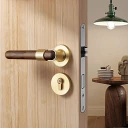 North American Black Walnut Indoor Bedroom Door Lock Solid Wood Door Universal Magnetic Silent Door Lock