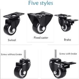 1.5-5 Inch Polyurethane Swivel Caster M6/M8-M12 Screw For Furniture Wheel Caster Wheels 360° Caster Wheel Industrial With Brake