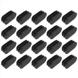 Exquisite- Oval Table Chair Leg Tube Pipe Insert End Cap 40mm x 20mm 20pcs Black