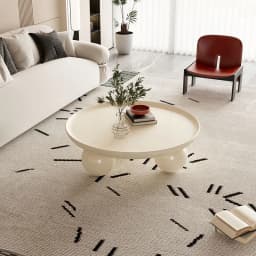 Cream White Coffee Table - Cute Cloud Design Sofa Side Table with 3 Legs for Living Room Modern Internet Celebrity Small Table