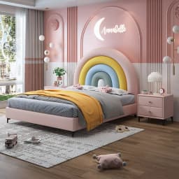 #For high quality kids bed creative luxury girl unique storage cute upholstered wooden furniture leather soft kids bed