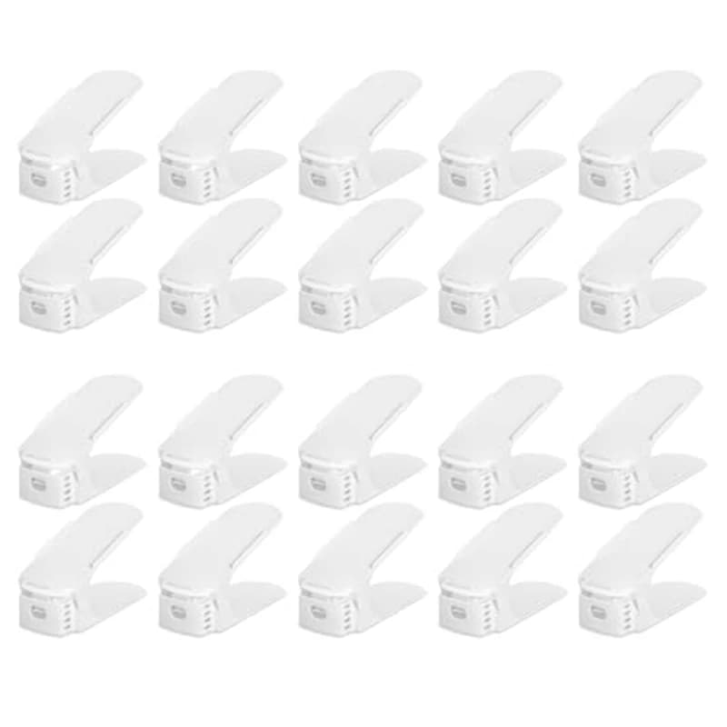 20 Pack Shoe Slots Organizer Shoe Stacker for A Pair of Shoes 4 Levels Adjustable Layer Shoe Rack Organizer for Closet Retail