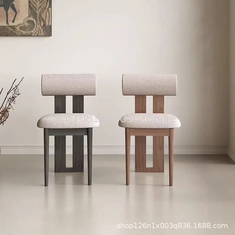 Retro Solid Wood Dining Table Chair Home Desk Backrest Chair French Wabi Sabi Style Nordic Medieval Designer Makeup Chairs