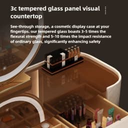 Glass luxury dressing table,household small modern minimalist dressing table,bedroom ins style storage cabinet, integrated table
