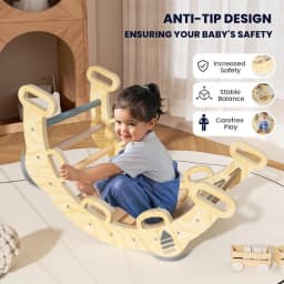 Solid wood children's climbing frame – folding slide combination, indoor home