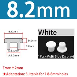 White Silicone Rubber Seal Hole Plugs Hollow Blanking End Cap Bore 6.8-201.5mm T Type Stopper Dustproof Plug Pipe Inserts