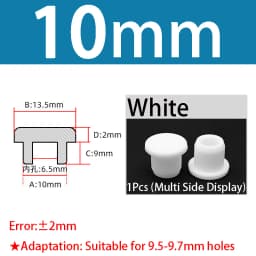 White Silicone Rubber Seal Hole Plugs Hollow Blanking End Cap Bore 6.8-201.5mm T Type Stopper Dustproof Plug Pipe Inserts