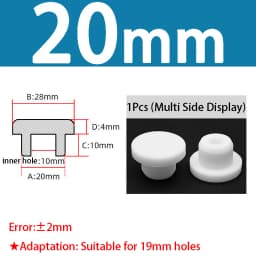 White Silicone Rubber Seal Hole Plugs Hollow Blanking End Cap Bore 6.8-201.5mm T Type Stopper Dustproof Plug Pipe Inserts