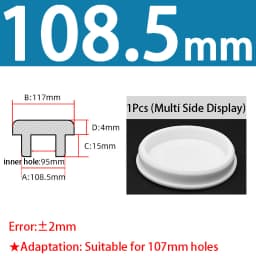 White Silicone Rubber Seal Hole Plugs Hollow Blanking End Cap Bore 6.8-201.5mm T Type Stopper Dustproof Plug Pipe Inserts