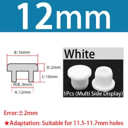 White Silicone Rubber Seal Hole Plugs Hollow Blanking End Cap Bore 6.8-201.5mm T Type Stopper Dustproof Plug Pipe Inserts