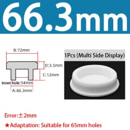 White Silicone Rubber Seal Hole Plugs Hollow Blanking End Cap Bore 6.8-201.5mm T Type Stopper Dustproof Plug Pipe Inserts