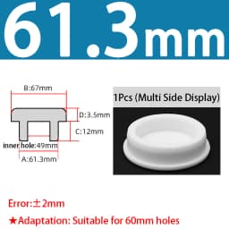 White Silicone Rubber Seal Hole Plugs Hollow Blanking End Cap Bore 6.8-201.5mm T Type Stopper Dustproof Plug Pipe Inserts