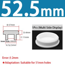White Silicone Rubber Seal Hole Plugs Hollow Blanking End Cap Bore 6.8-201.5mm T Type Stopper Dustproof Plug Pipe Inserts