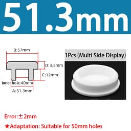 White Silicone Rubber Seal Hole Plugs Hollow Blanking End Cap Bore 6.8-201.5mm T Type Stopper Dustproof Plug Pipe Inserts