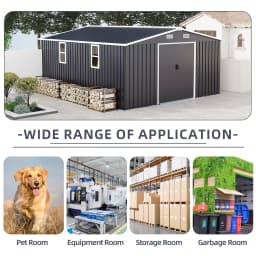 Outdoor Storage Shed 6x4 FT Large Metal Utility Tool Sheds with Floor Frame Steel Garden Shed for Backyard Garden Patio Lawn