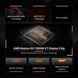 GVP7600 eGPU Dock RX 7600M XT 8GB GDDR6 Oculink USB4 M.2 2280 SSD External Graphics Card for Mini PC Laptop