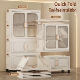 No-Install Foldable Baby Wardrobe – Multilayer Toy Storage Cabinet for Living Room & Bedroom, Space-Saving Clothes Organizer