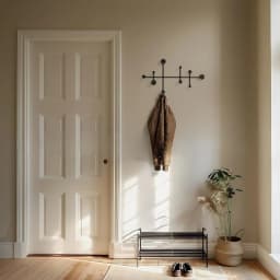 Wrought Iron Coat Racks Black Creative Space Saving Hanger Portable Wall Hanging Coat Hook Modern Bedroom Storage Furniture