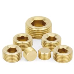 Male Thread Pipe Brass Hex Socket End Cap Plug Fitting Copper Adapter M5 M6 M8 M10~M22 PT/NPT/G 1/16" 1/8" 1/4" 3/8"~1"