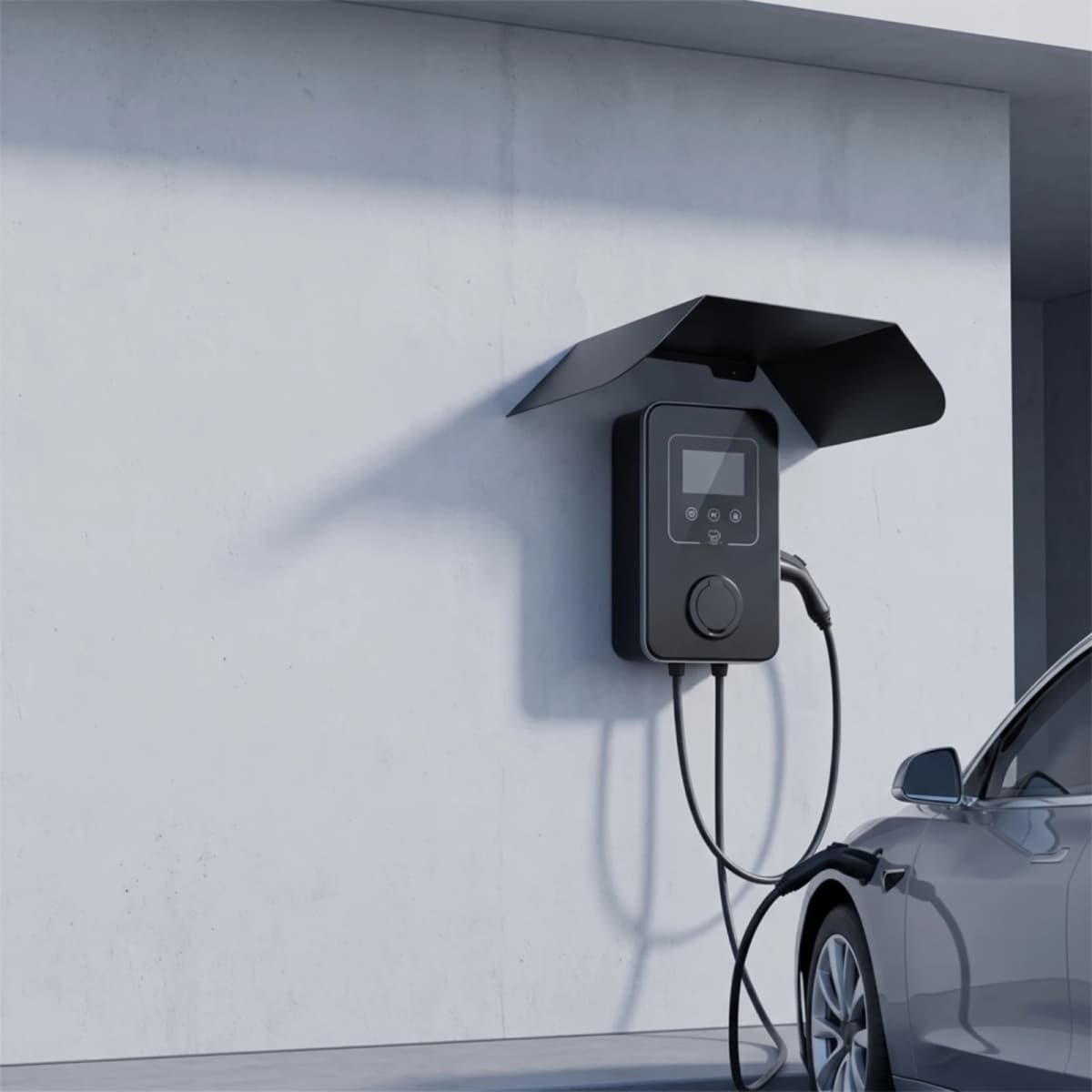 EV Charger Rain Cover Weatherproof EV Charger Cover Charging Station Canopy Wall-Mounted Charging Unit Protective Roof Aluminum