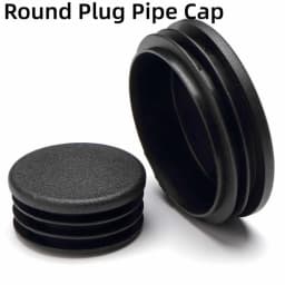 Black PE Plastic Round Pipe Plugs, Dia 10-100mm Furniture Foot Caps, Chair/Table Leg Protectors, Dustproof Tube Hole Covers