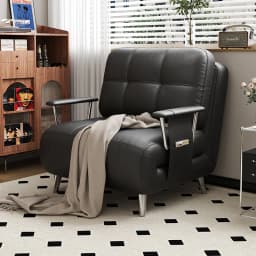 Single Sofa Bed, Foldable and Dual-use, Small Unit, Expandable Solid Wood Sofa, Study Room, Balcony, Nap Bed Living Room Sofa