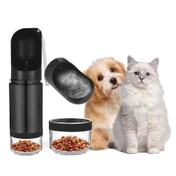 New Design Pet Feeder 3-in-1 Water Food Container Pet Bowl Stainless Steel 14oz Travel Insulated Water Bottle