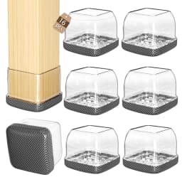 16PCS Square Chair Leg Covers Graphene Floor Protectors Furniture Table Feet Anti-Scratch Non-Slip Pads for Chair And Table Nois