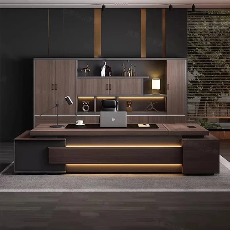 modern Luxury Office Desk Made of Triamine Board Material (paint Free) with Strong Wear Resistance Suitable for The CEO's Office