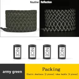New Reflective No Tie Shoelaces Elastic Laces Sneakers Flat Shoe laces without ties Kids Adult Shoelace One size fits all Shoes