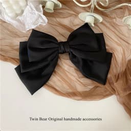 Fashion Solid Color Large Satin Bow Hairpins Barrettes For Women Girl Korean Hair Clip Hairgrip Headwear Hair Accessories Hot