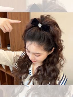 Velvet Diamond Inlaid Digital Bow Hairpin Ins Style Retro Temperament Duck Bill Clip Heart Versatile Headwear Hair Accessories