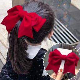 2022 New Fashion Red Series Velvet Big Bow Hairpin For Woman Girls Head Half-Tie Headdress Female Headwear Kid Hair Accessories